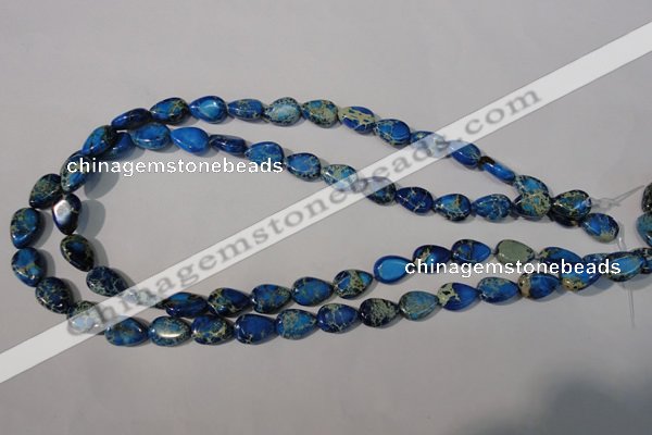 CDI915 15.5 inches 9*13mm flat teardrop dyed imperial jasper beads