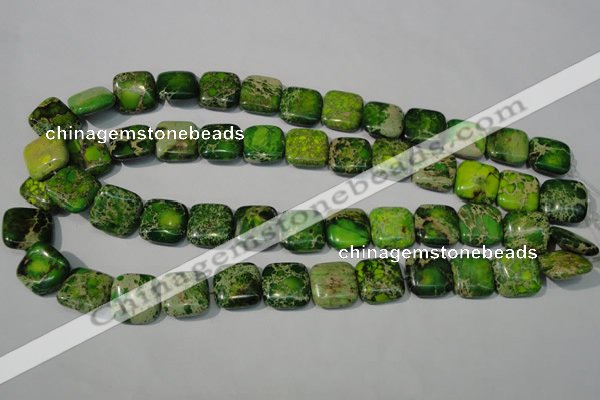 CDI945 15.5 inches 16*16mm square dyed imperial jasper beads