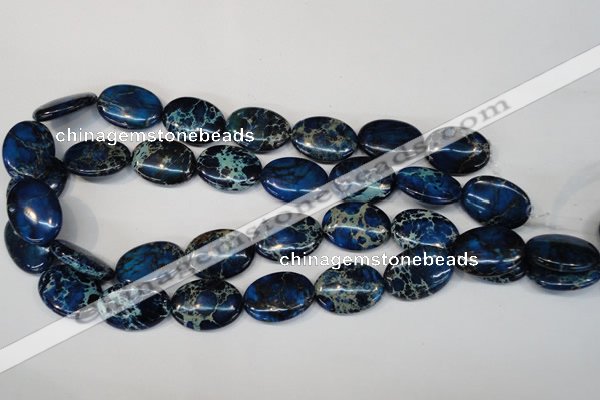 CDT236 15.5 inches 18*25mm oval dyed aqua terra jasper beads