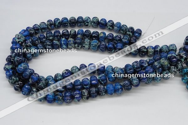 CDT59 15.5 inches 10*14mm pumpkin dyed aqua terra jasper beads