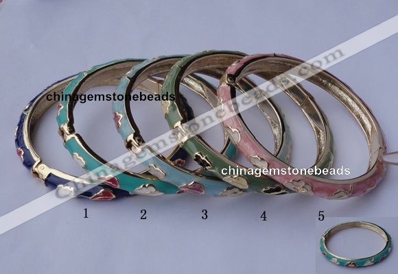 CEB03 5pcs 7mm width gold plated alloy with enamel bangles wholesale