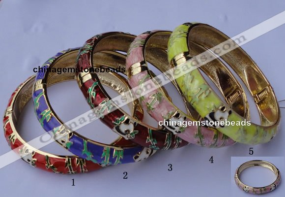 CEB07 5pcs 11.5mm width gold plated alloy with enamel bangles wholesale