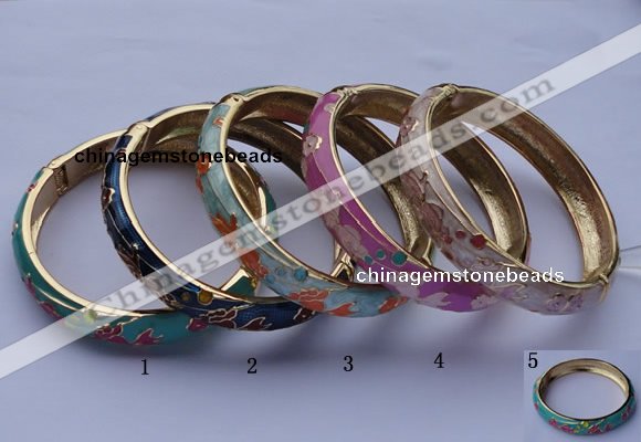 CEB09 5pcs 11.5mm width gold plated alloy with enamel bangles wholesale