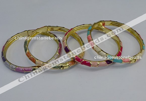 CEB100 6mm width gold plated alloy with enamel bangles wholesale