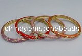 CEB101 6mm width gold plated alloy with enamel bangles wholesale