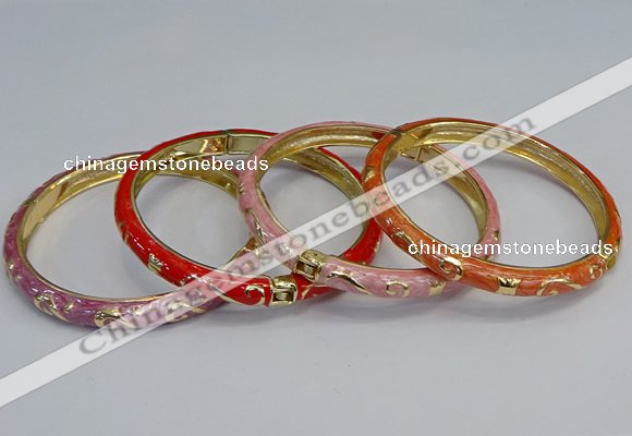 CEB101 6mm width gold plated alloy with enamel bangles wholesale