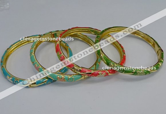 CEB102 6mm width gold plated alloy with enamel bangles wholesale