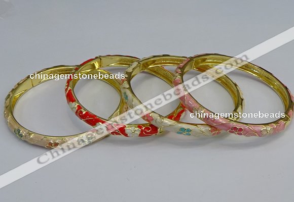 CEB103 6mm width gold plated alloy with enamel bangles wholesale