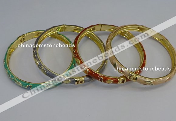 CEB104 7mm width gold plated alloy with enamel bangles wholesale