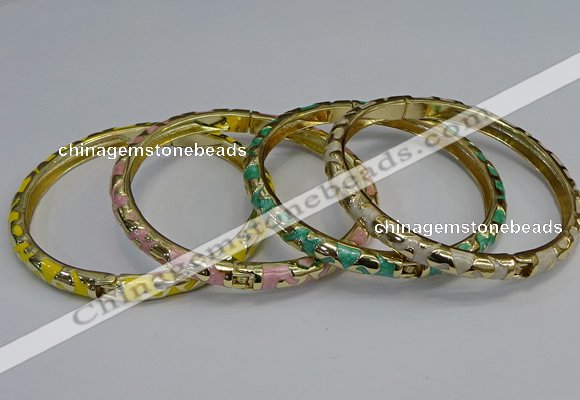 CEB108 7mm width gold plated alloy with enamel bangles wholesale