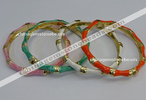 CEB110 6mm width gold plated alloy with enamel bangles wholesale