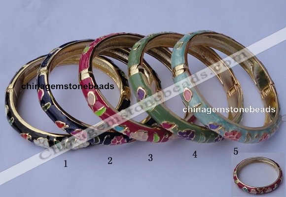 CEB12 5pcs 10mm width gold plated alloy with enamel bangles wholesale