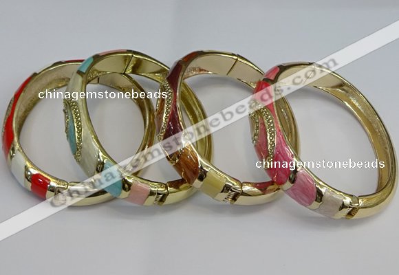 CEB123 16mm width gold plated alloy with enamel bangles wholesale