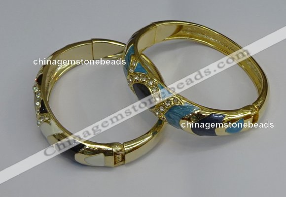 CEB127 16mm width gold plated alloy with enamel bangles wholesale