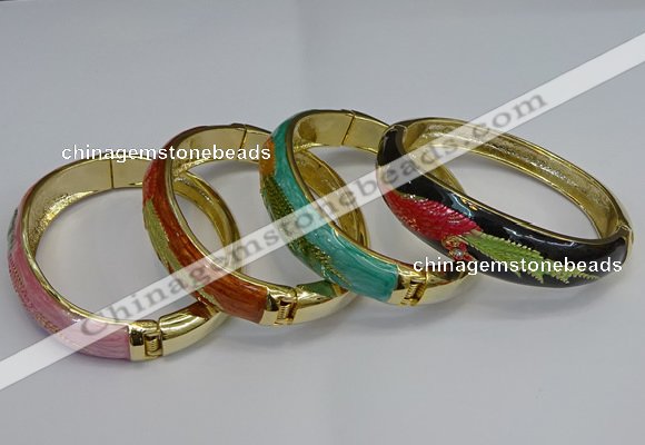 CEB128 16mm width gold plated alloy with enamel bangles wholesale