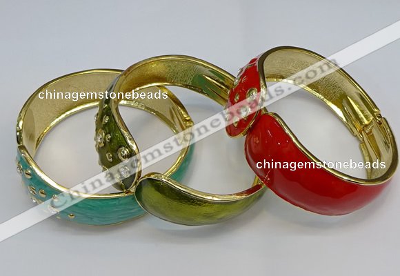 CEB138 28mm width gold plated alloy with enamel bangles wholesale