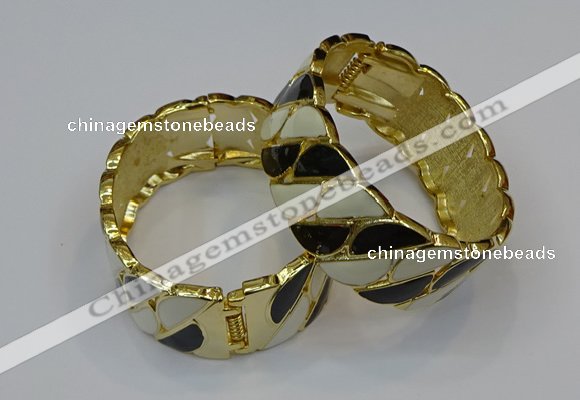 CEB176 25mm width gold plated alloy with enamel bangles wholesale