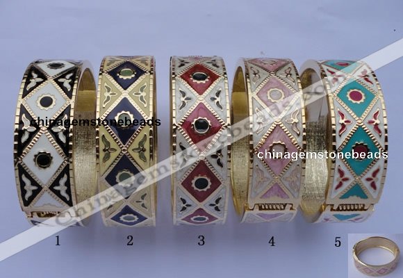 CEB18 5pcs 19mm width gold plated alloy with enamel bangles wholesale