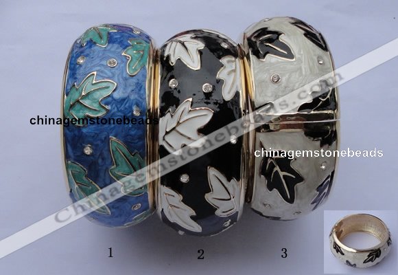 CEB21 5pcs 32mm width gold plated alloy with rhinestone & enamel bangles