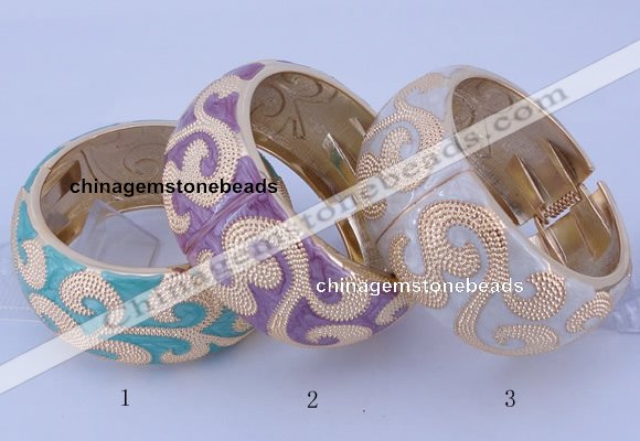 CEB27 5pcs 32mm width gold plated alloy with enamel bangles