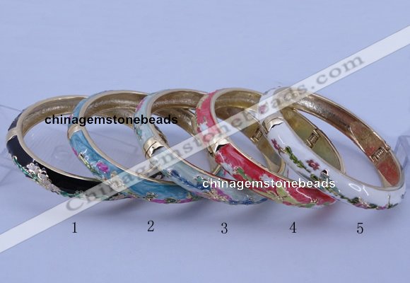 CEB31 5pcs 10mm width gold plated alloy with enamel bangles