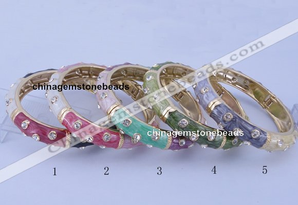 CEB37 5pcs 12mm width gold plated alloy with enamel rhinestone & bangles