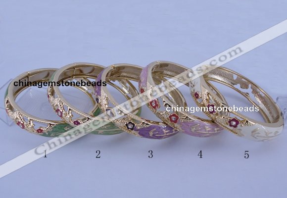 CEB38 5pcs 14mm width gold plated alloy with enamel rhinestone & bangles