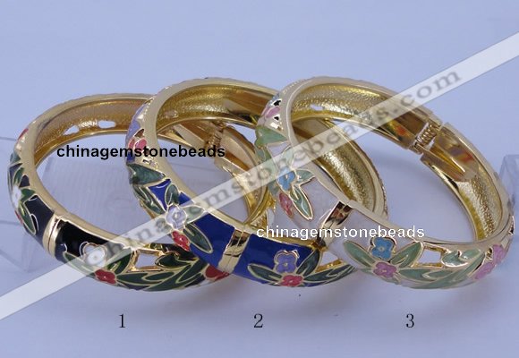 CEB40 5pcs 14mm width gold plated alloy with enamel bangles