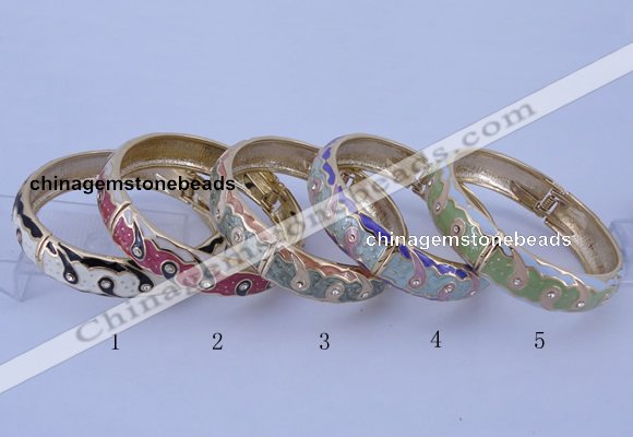 CEB41 5pcs 15mm width gold plated alloy with enamel rhinestone & bangles