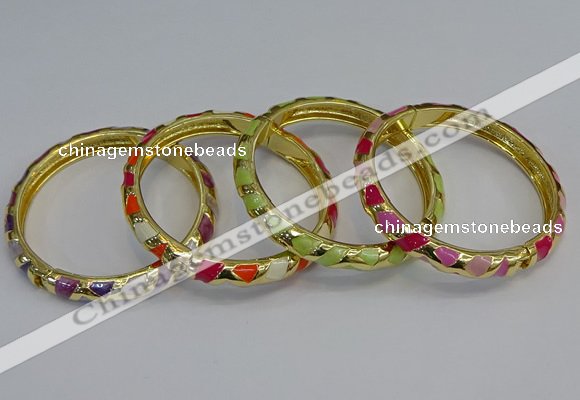 CEB53 7mm width gold plated alloy with enamel bangles wholesale