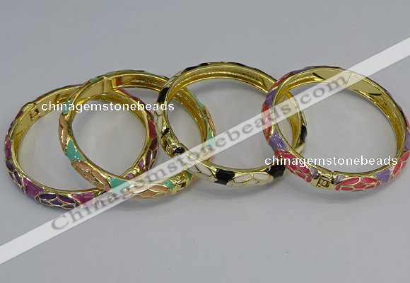 CEB55 7mm width gold plated alloy with enamel bangles wholesale