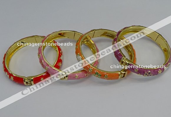 CEB58 9mm width gold plated alloy with enamel bangles wholesale