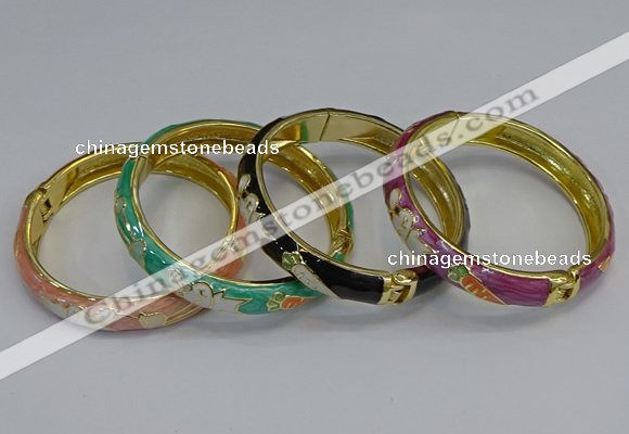 CEB59 9mm width gold plated alloy with enamel bangles wholesale