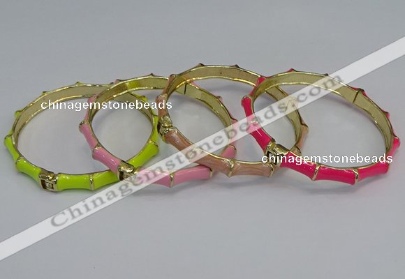 CEB65 6mm width gold plated alloy with enamel bangles wholesale