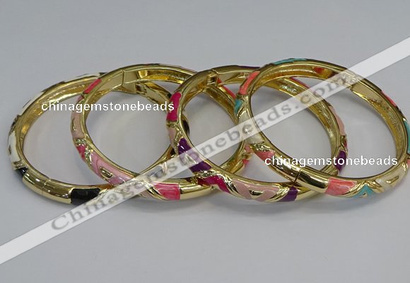 CEB69 6mm width gold plated alloy with enamel bangles wholesale