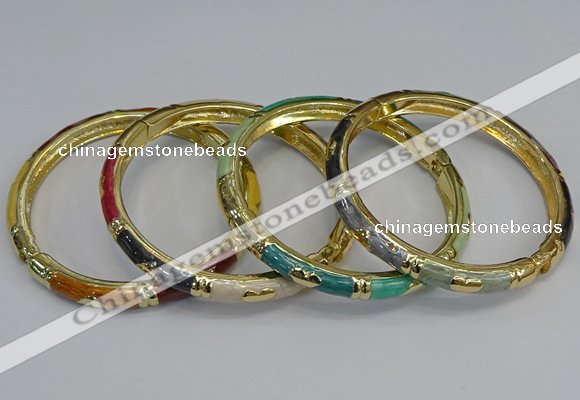 CEB70 6mm width gold plated alloy with enamel bangles wholesale