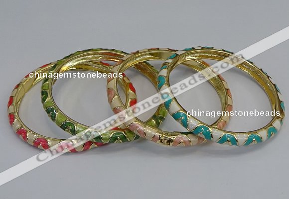 CEB74 6mm width gold plated alloy with enamel bangles wholesale