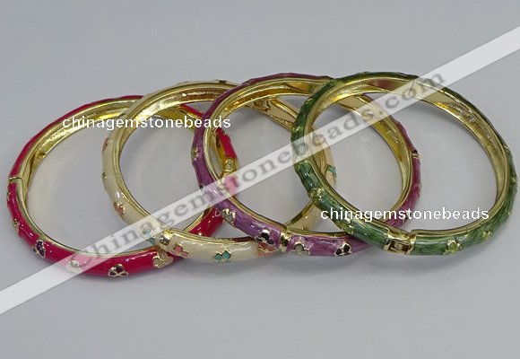 CEB75 6mm width gold plated alloy with enamel bangles wholesale