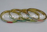 CEB88 7mm width gold plated alloy with enamel bangles wholesale