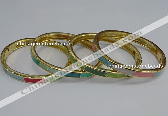 CEB88 7mm width gold plated alloy with enamel bangles wholesale