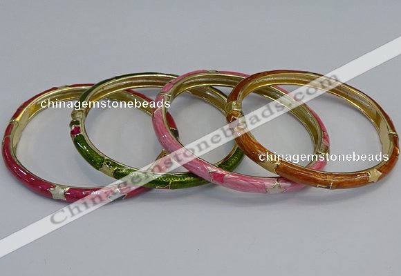 CEB91 6mm width gold plated alloy with enamel bangles wholesale