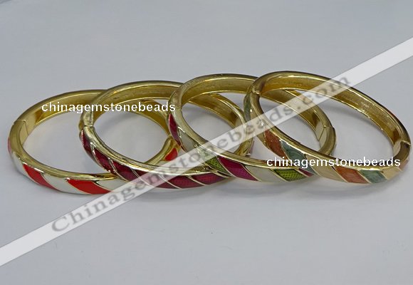 CEB93 7mm width gold plated alloy with enamel bangles wholesale