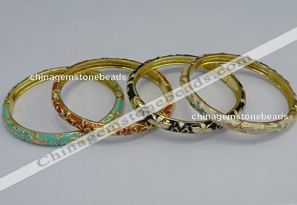 CEB95 6mm width gold plated alloy with enamel bangles wholesale