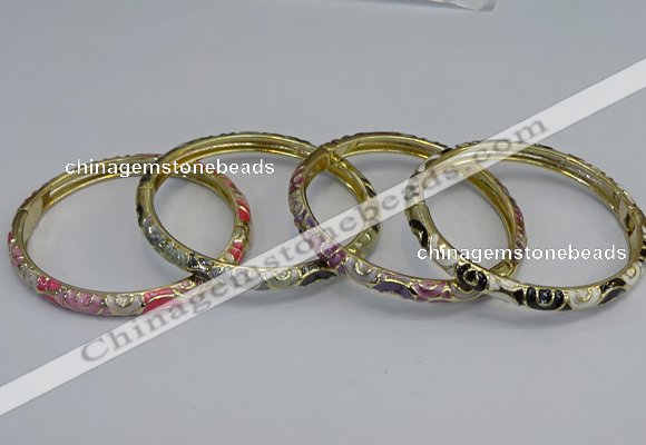 CEB96 6mm width gold plated alloy with enamel bangles wholesale