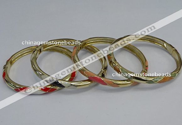 CEB99 6mm width gold plated alloy with enamel bangles wholesale