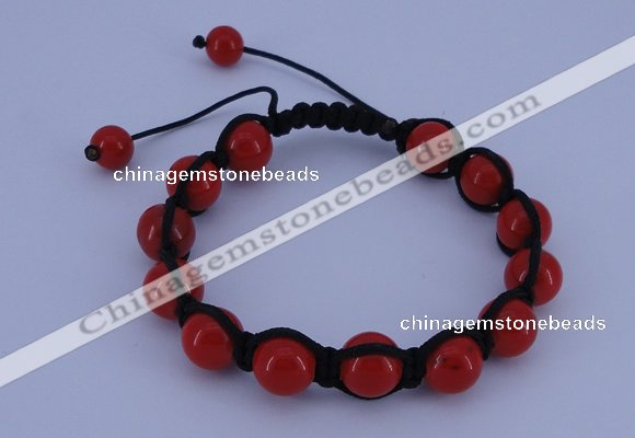 CFB501 10mm round candy jade beads adjustable bracelet wholesale