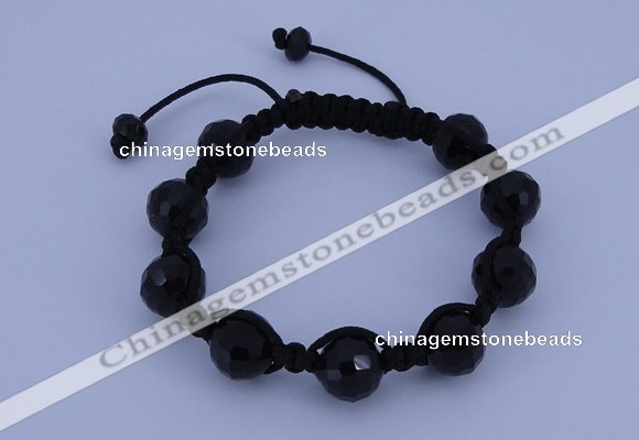 CFB526 12mm faceted round crystal beads adjustable bracelet wholesale