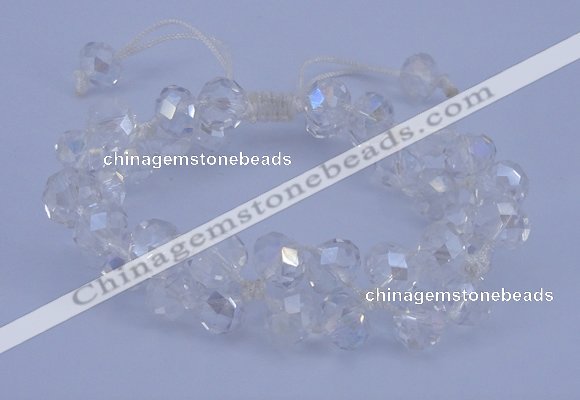 CFB580 8*10mm faceted rondelle crystal beads adjustable bracelet