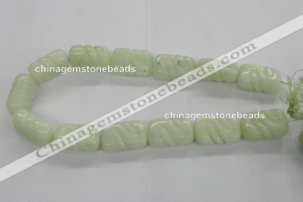 CFG1185 15.5 inches 20*30mm carved rectangle New jade beads