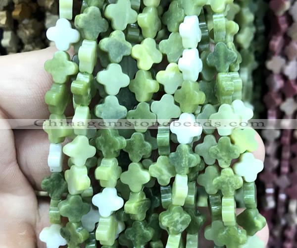 CFG1605 15 inches 8mm four leaf clover China jade beads wholesale